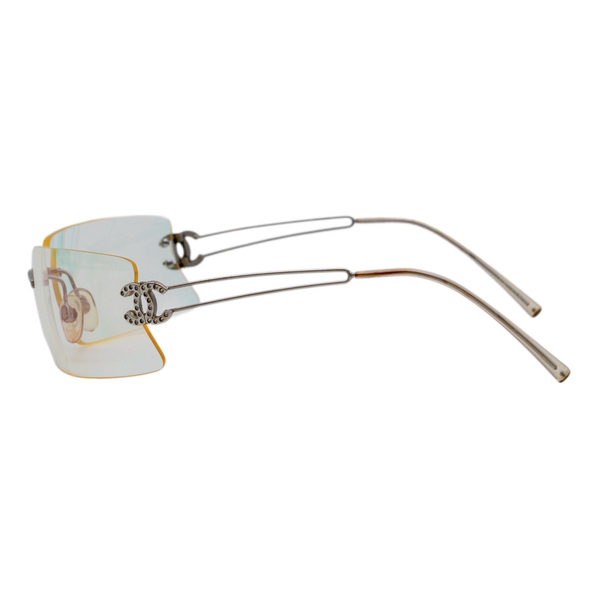 Chanel 4051 Iridescent Rimless Crystal Logo Y2K Sunglasses — photo 3