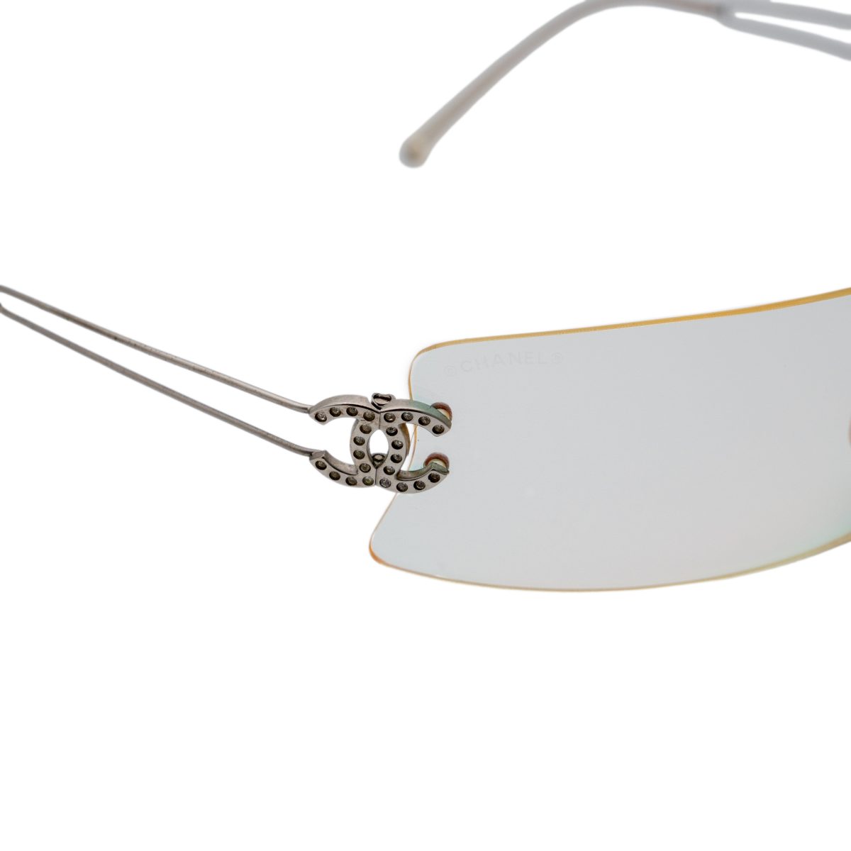 Chanel 4051 Iridescent Rimless Crystal Logo Y2K Sunglasses — photo 5