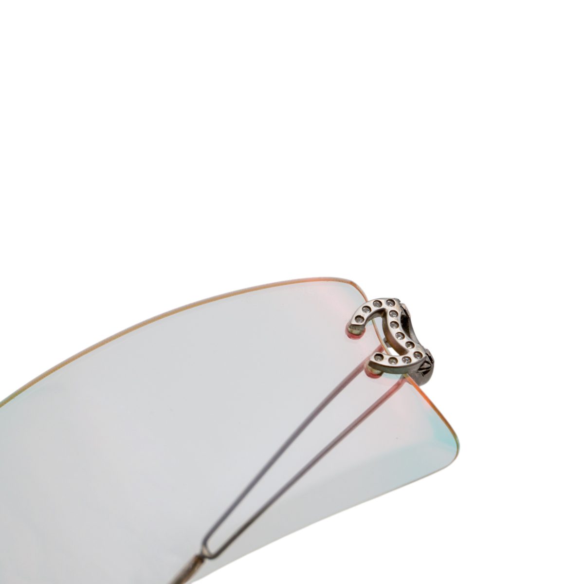 Chanel 4051 Iridescent Rimless Crystal Logo Y2K Sunglasses — photo 6
