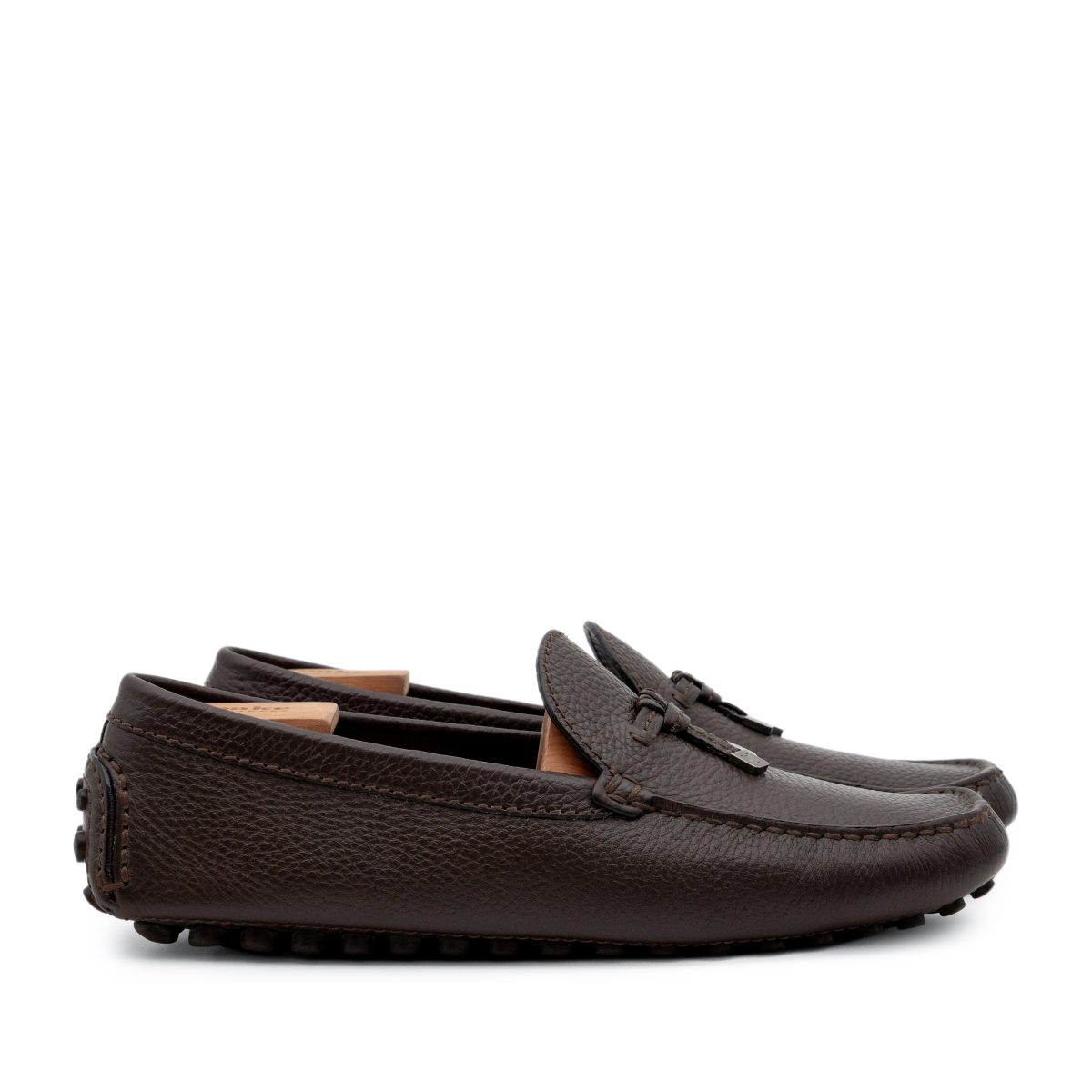 Louis Vuitton Mens Brown Leather Tassel Driver Shoes Loafers — photo 3