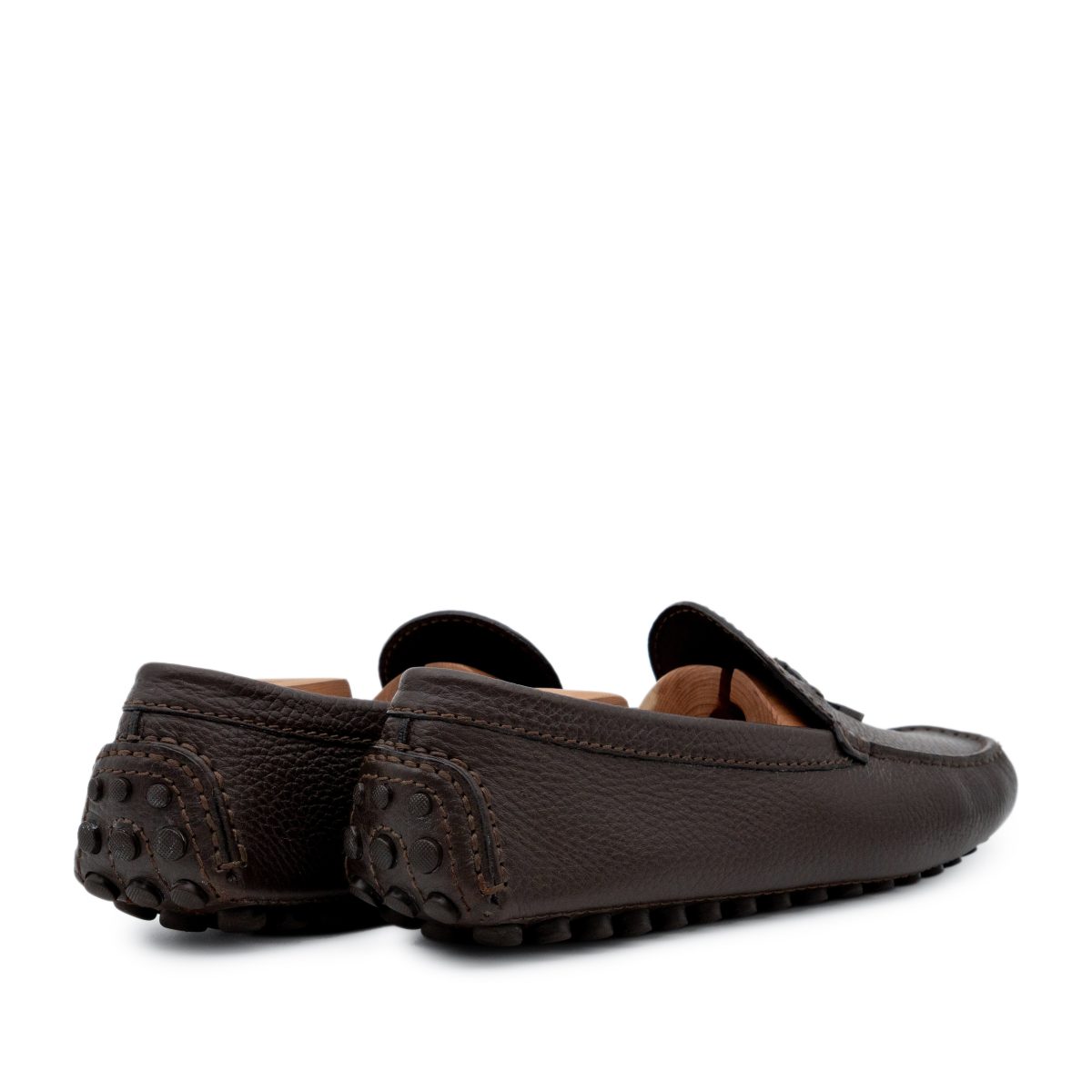 Louis Vuitton Mens Brown Leather Tassel Driver Shoes Loafers — photo 4