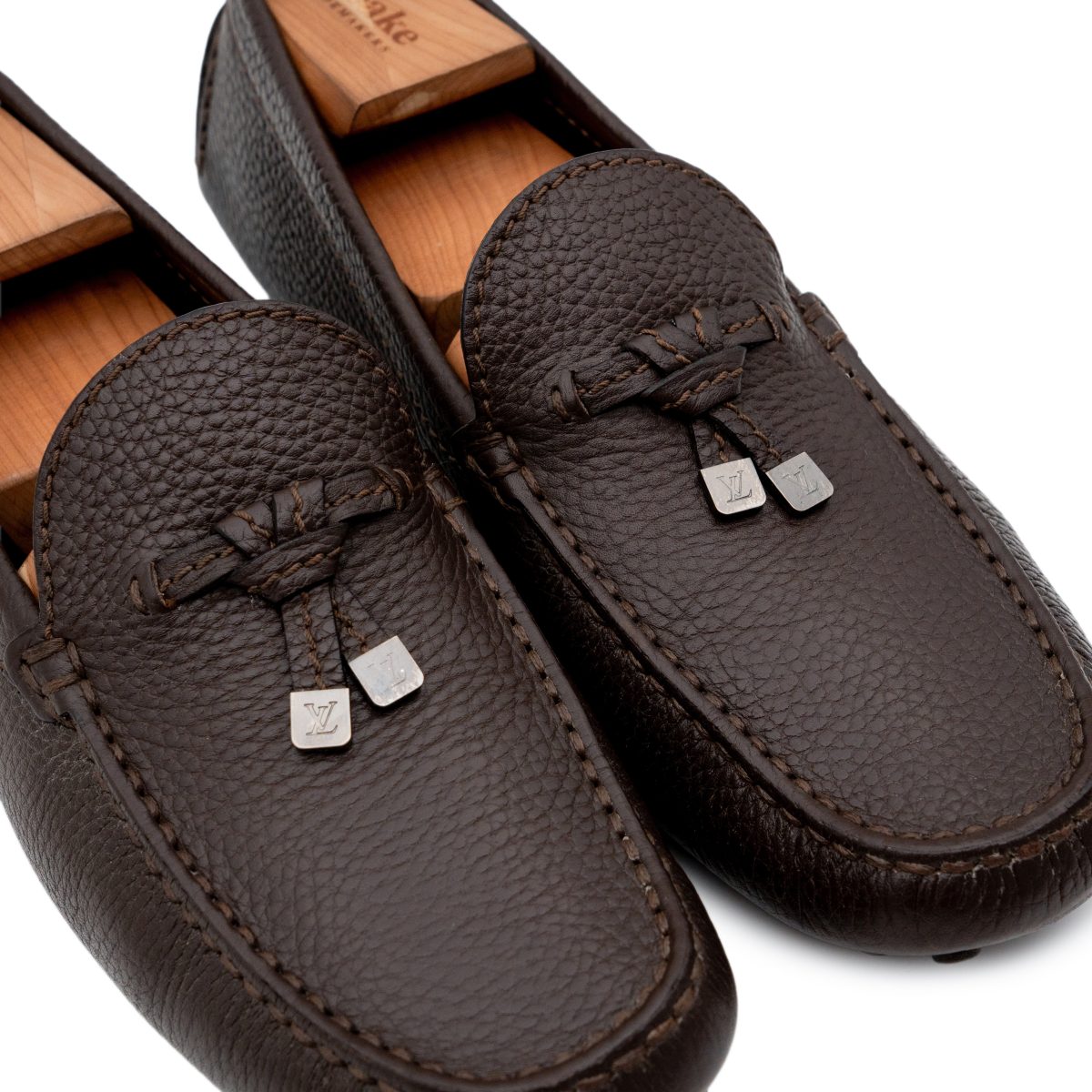 Louis Vuitton Mens Brown Leather Tassel Driver Shoes Loafers — photo 7