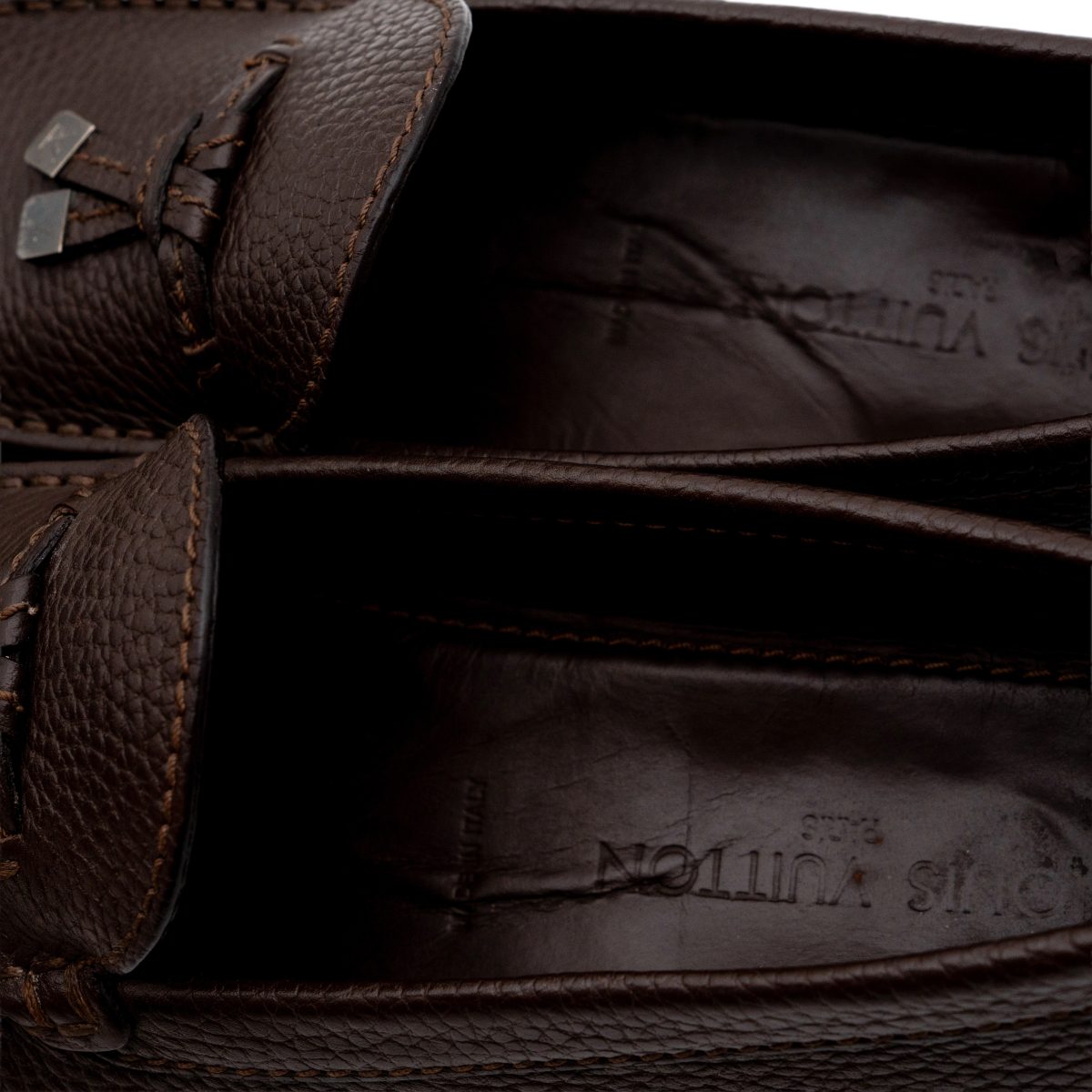 Louis Vuitton Mens Brown Leather Tassel Driver Shoes Loafers — photo 8