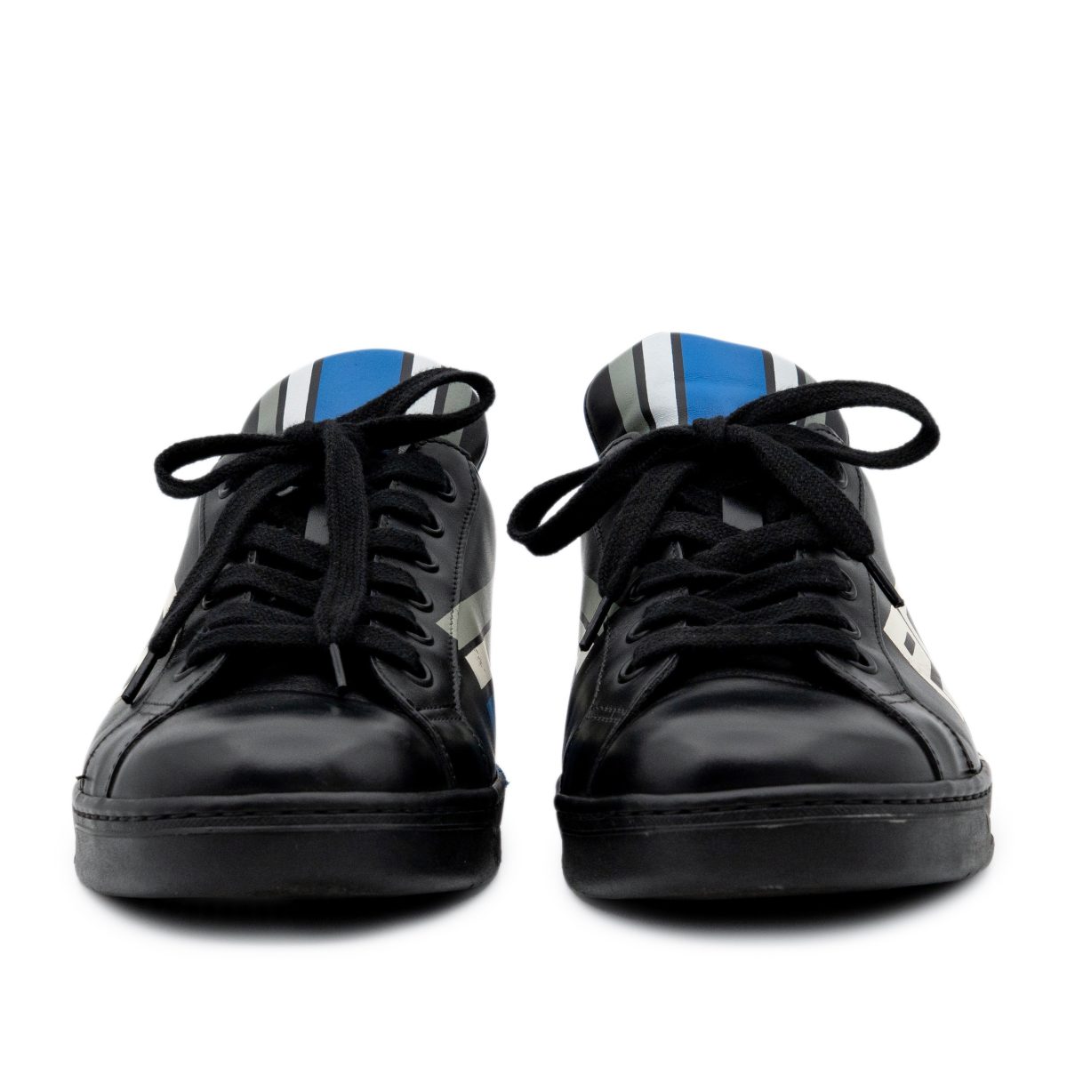Prada Mens Black Smooth Leather Racing Logo Sneaker Shoes — photo 2