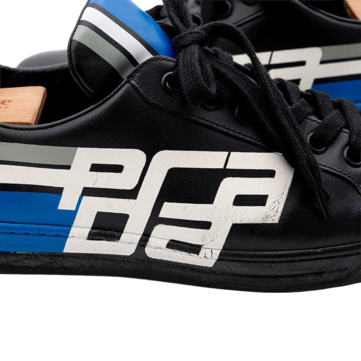 Prada Mens Black Smooth Leather Racing Logo Sneaker Shoes — photo 8