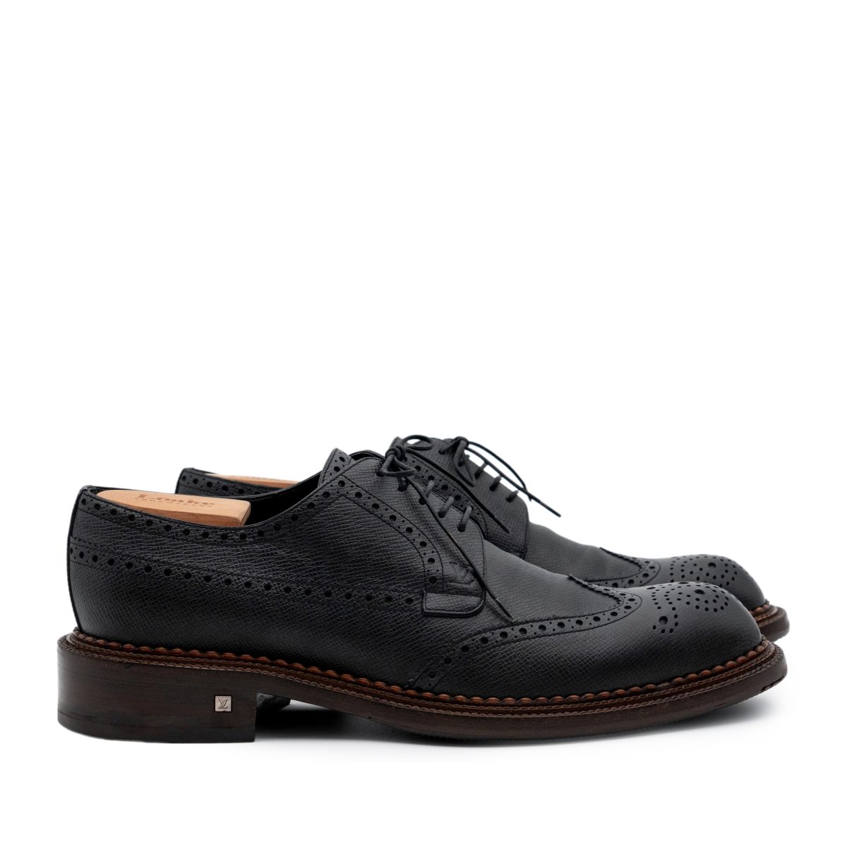 Louis Vuitton Paris Black Leather Baikal Derby Brogue Shoes — photo 3
