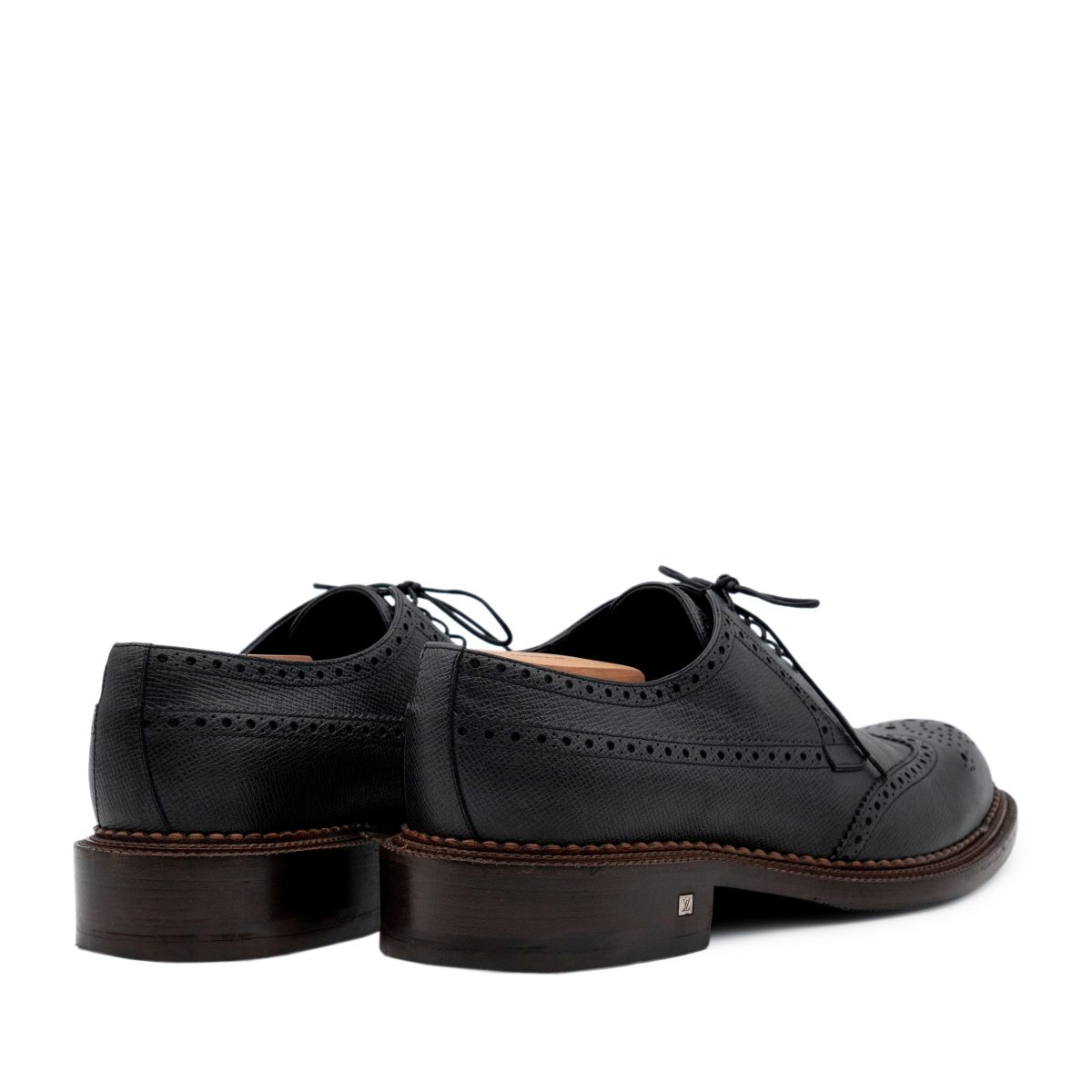Louis Vuitton Paris Black Leather Baikal Derby Brogue Shoes — photo 4