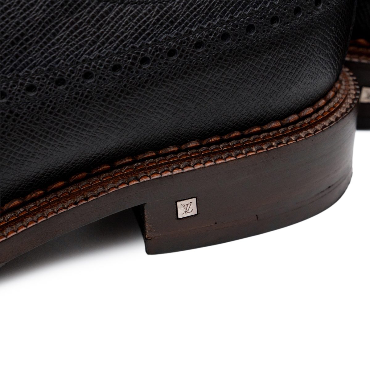 Louis Vuitton Paris Black Leather Baikal Derby Brogue Shoes — photo 8