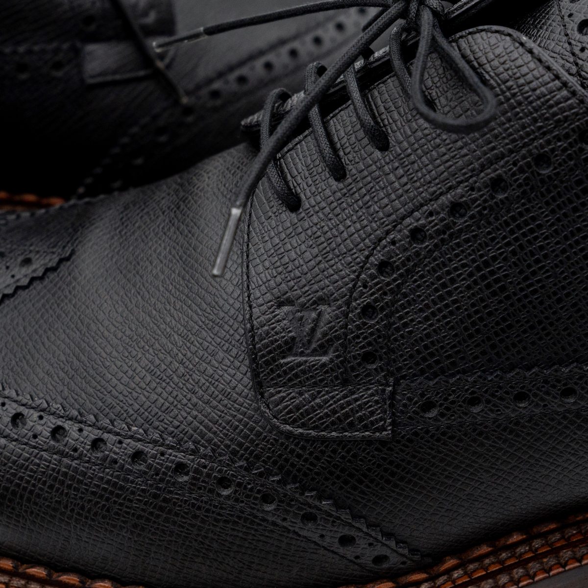 Louis Vuitton Paris Black Leather Baikal Derby Brogue Shoes — photo 9