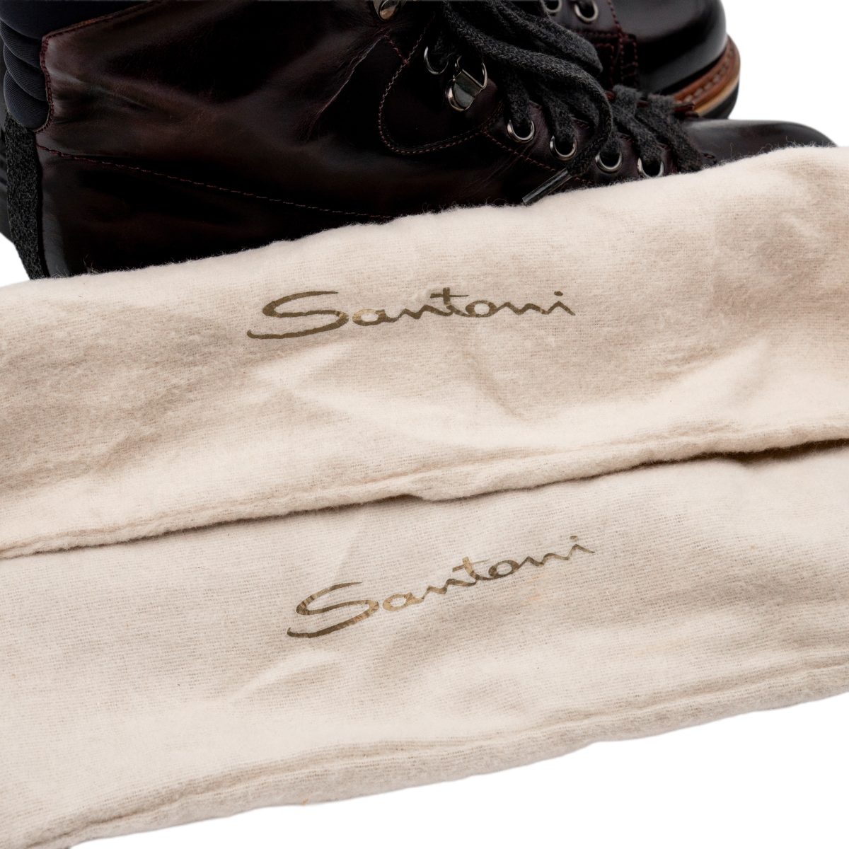 Santoni Womens Brown Leather Ankle Zip Vibram Hiking Boots — photo 11