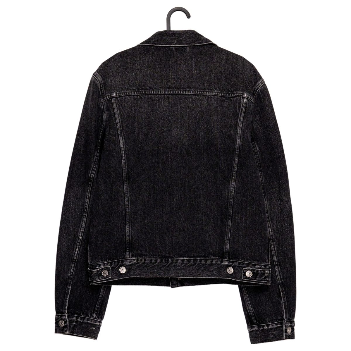 Acne Studios Who Washed Black Cotton Denim Trucker Jacket — photo 2