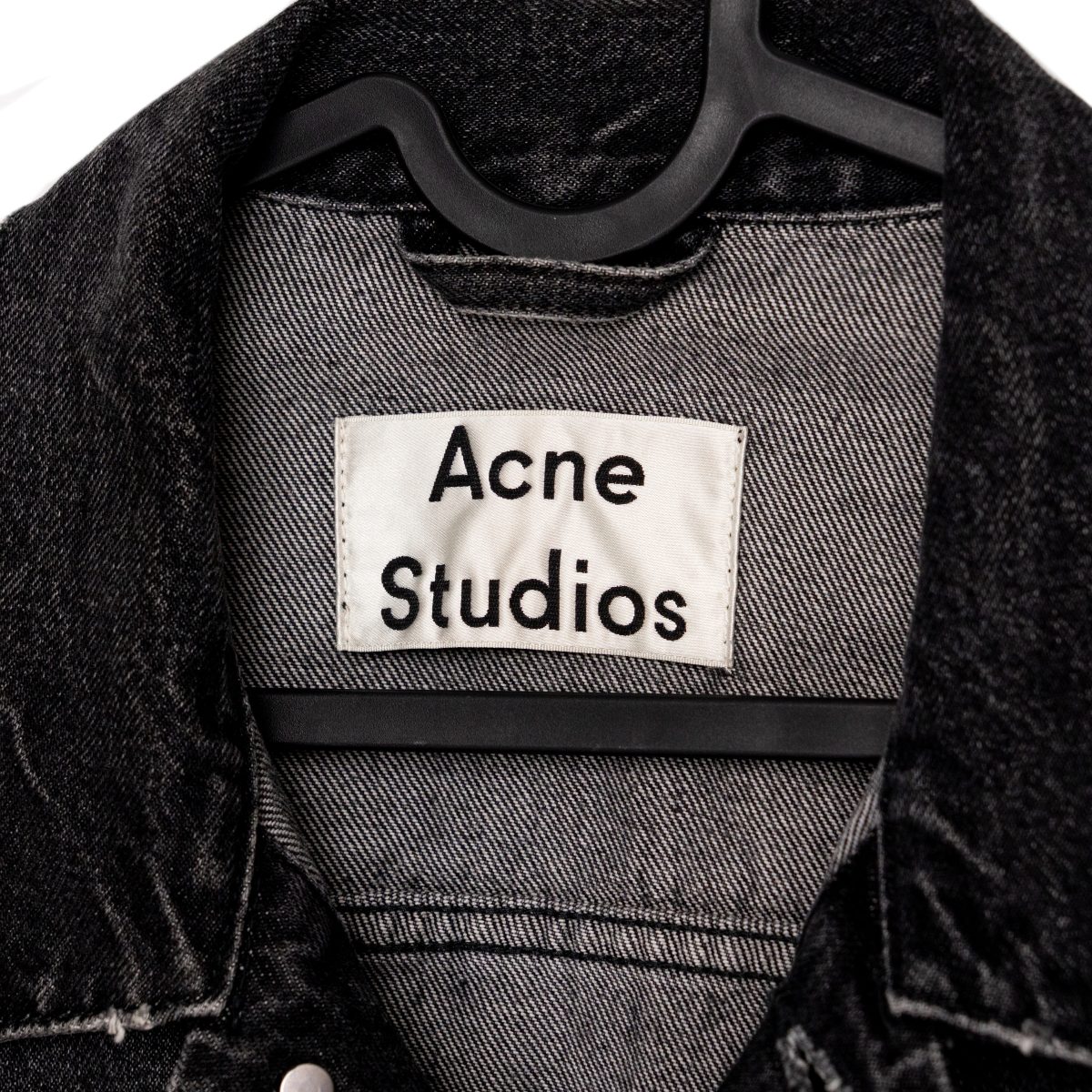 Acne Studios Who Washed Black Cotton Denim Trucker Jacket — photo 5