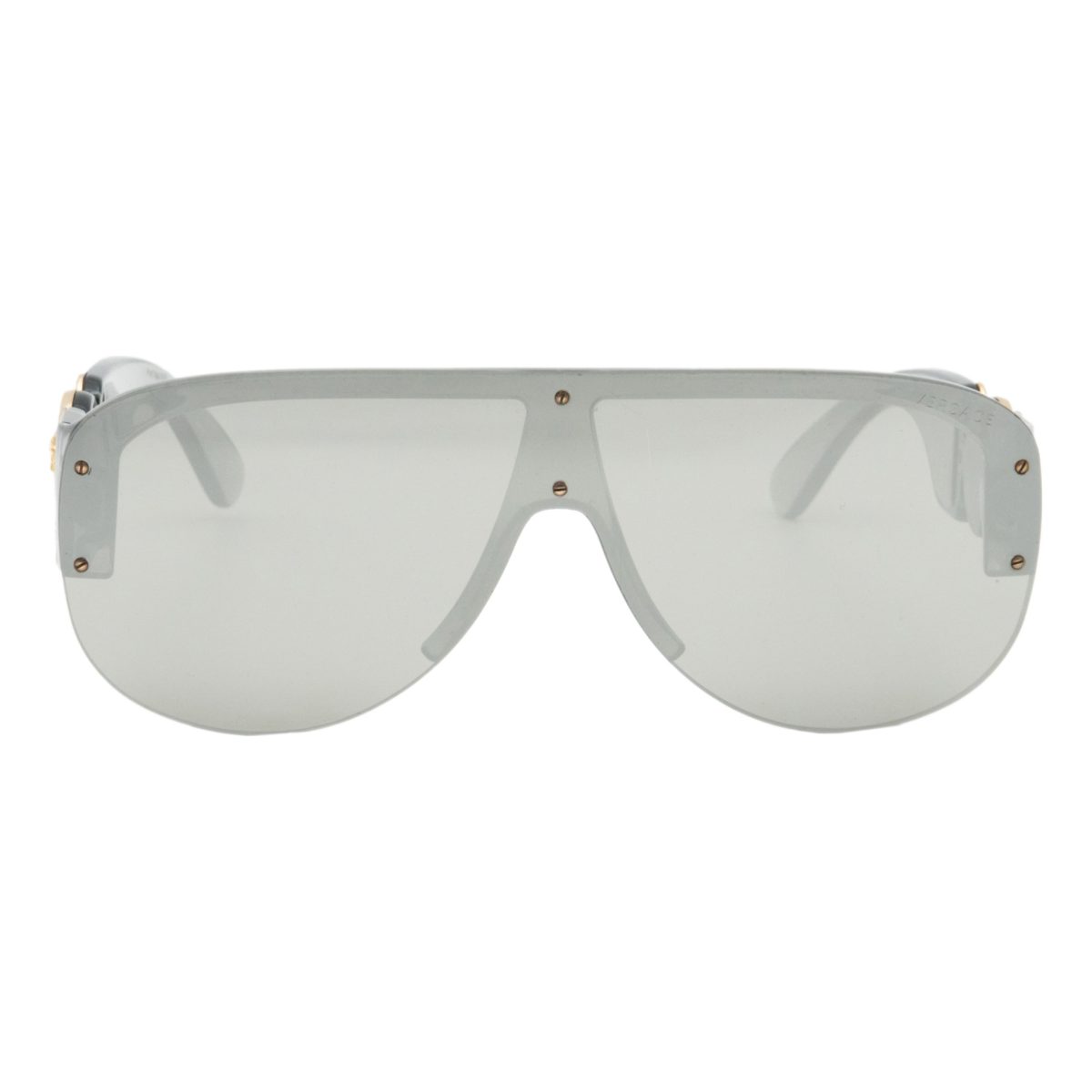 Versace MOD 4391 Silver Mirror Medusa Logo Shield Sunglasses — photo 2