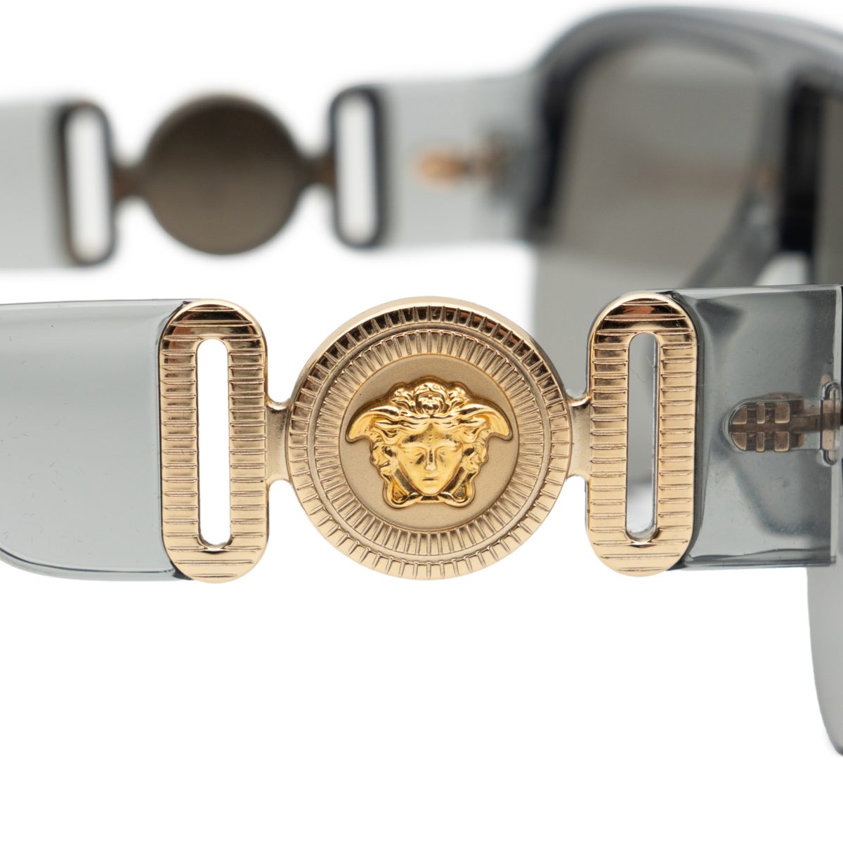 Versace MOD 4391 Silver Mirror Medusa Logo Shield Sunglasses — photo 4