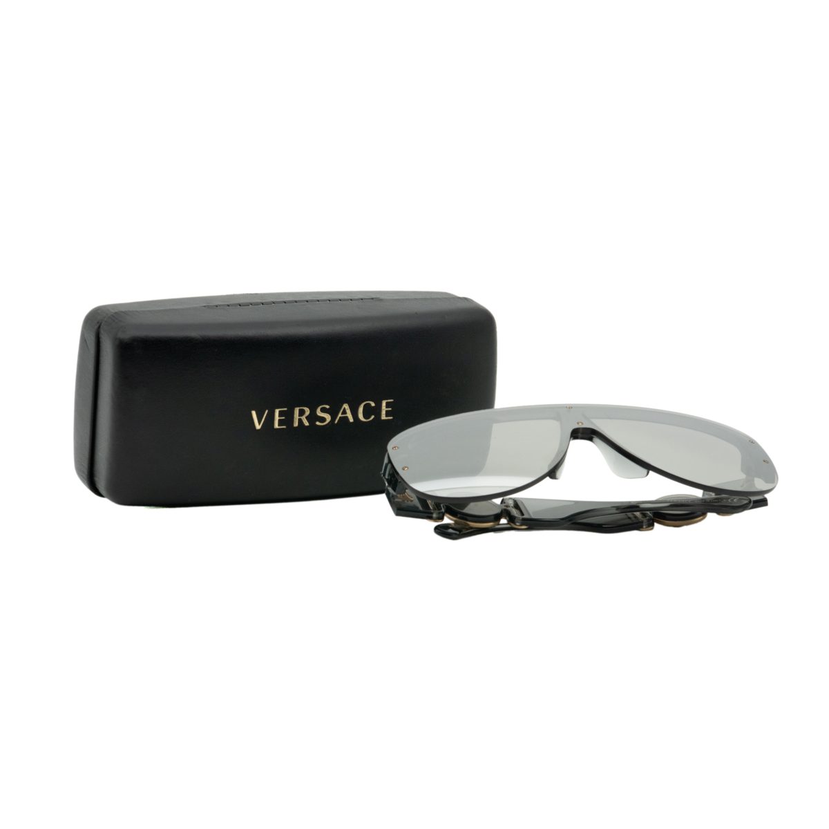 Versace MOD 4391 Silver Mirror Medusa Logo Shield Sunglasses — photo 8