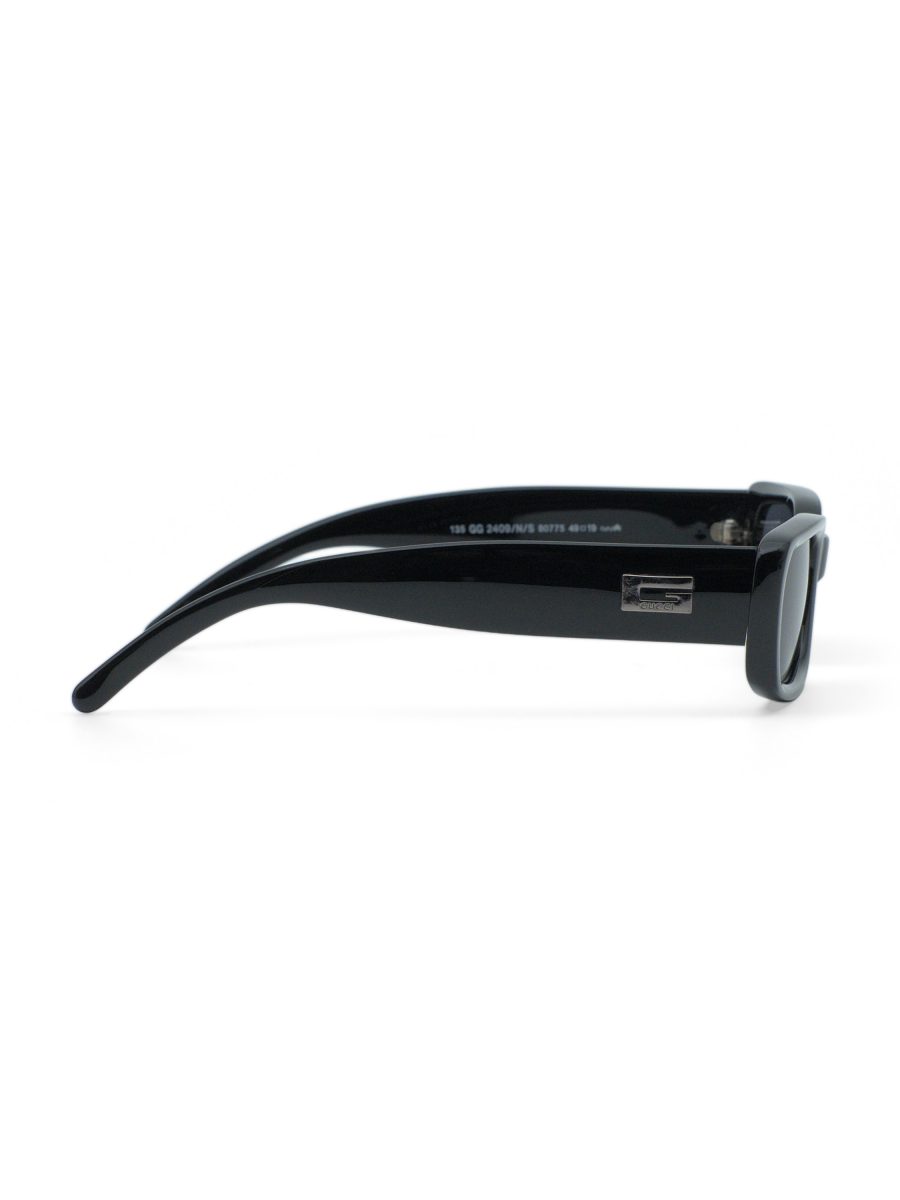 Vintage Gucci GG 2409 Black Rectangle G Logo Mens Sunglasses — photo 3