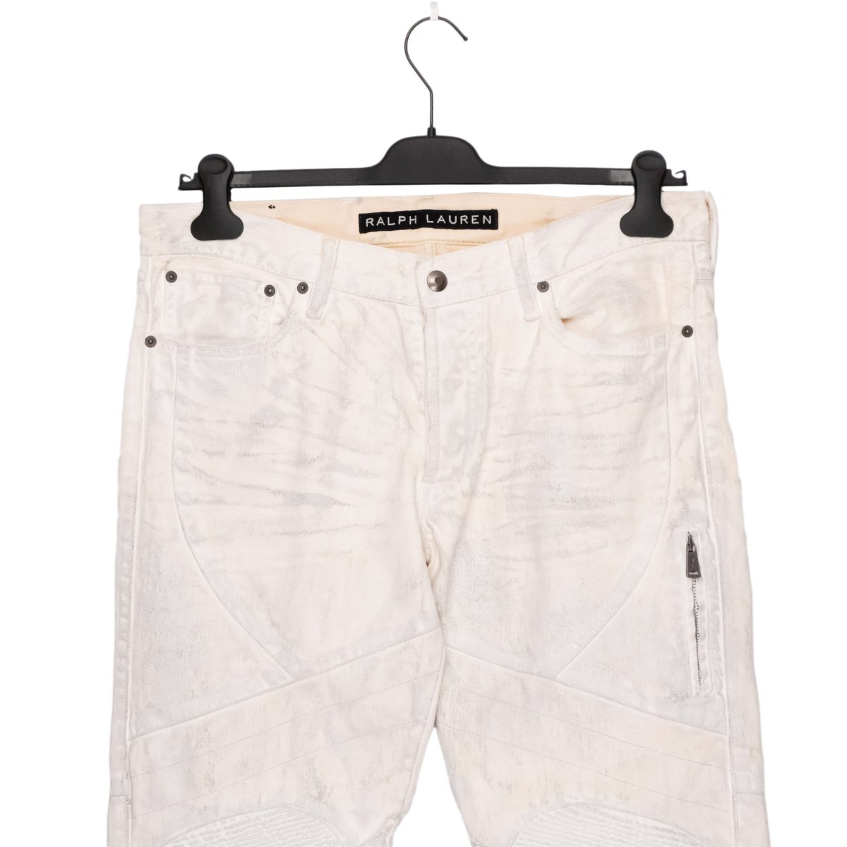Ralph Lauren Black Label Waxed Biker Moto Cargo Jean Pants — photo 2