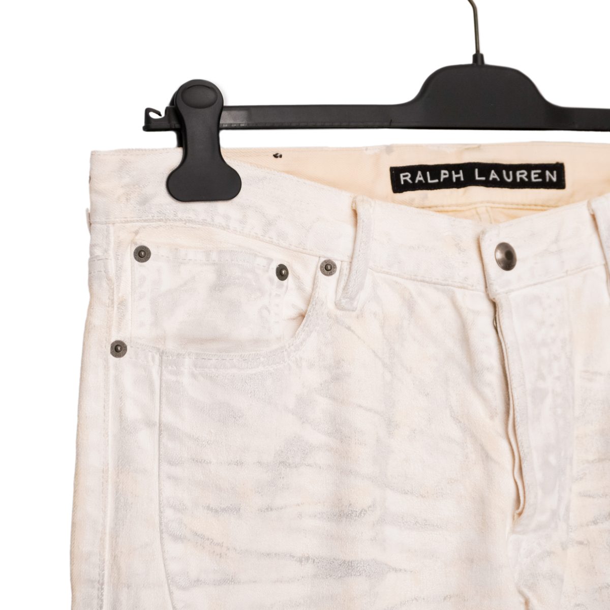 Ralph Lauren Black Label Waxed Biker Moto Cargo Jean Pants — photo 6