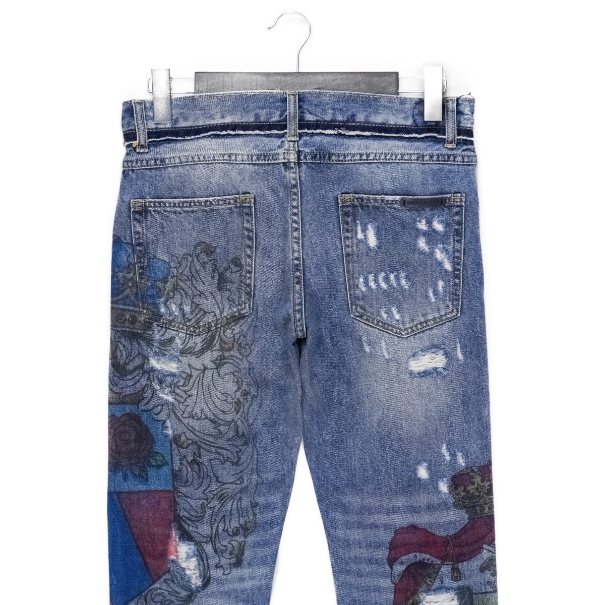 Dolce Gabbana Blue Distressed Crest Mens Denim Jeans Size S — photo 6