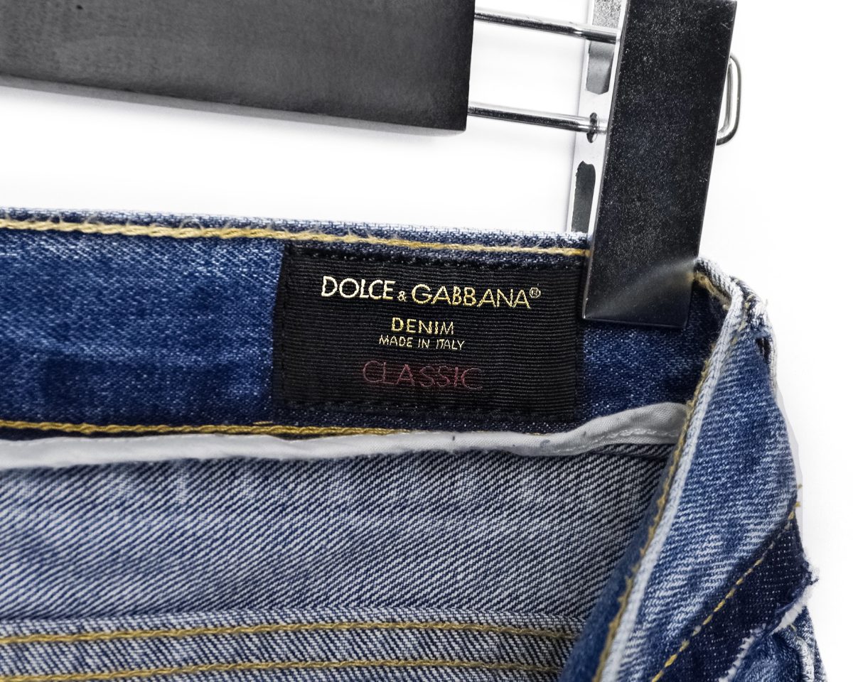 Dolce Gabbana Blue Distressed Crest Mens Denim Jeans Size S — photo 13