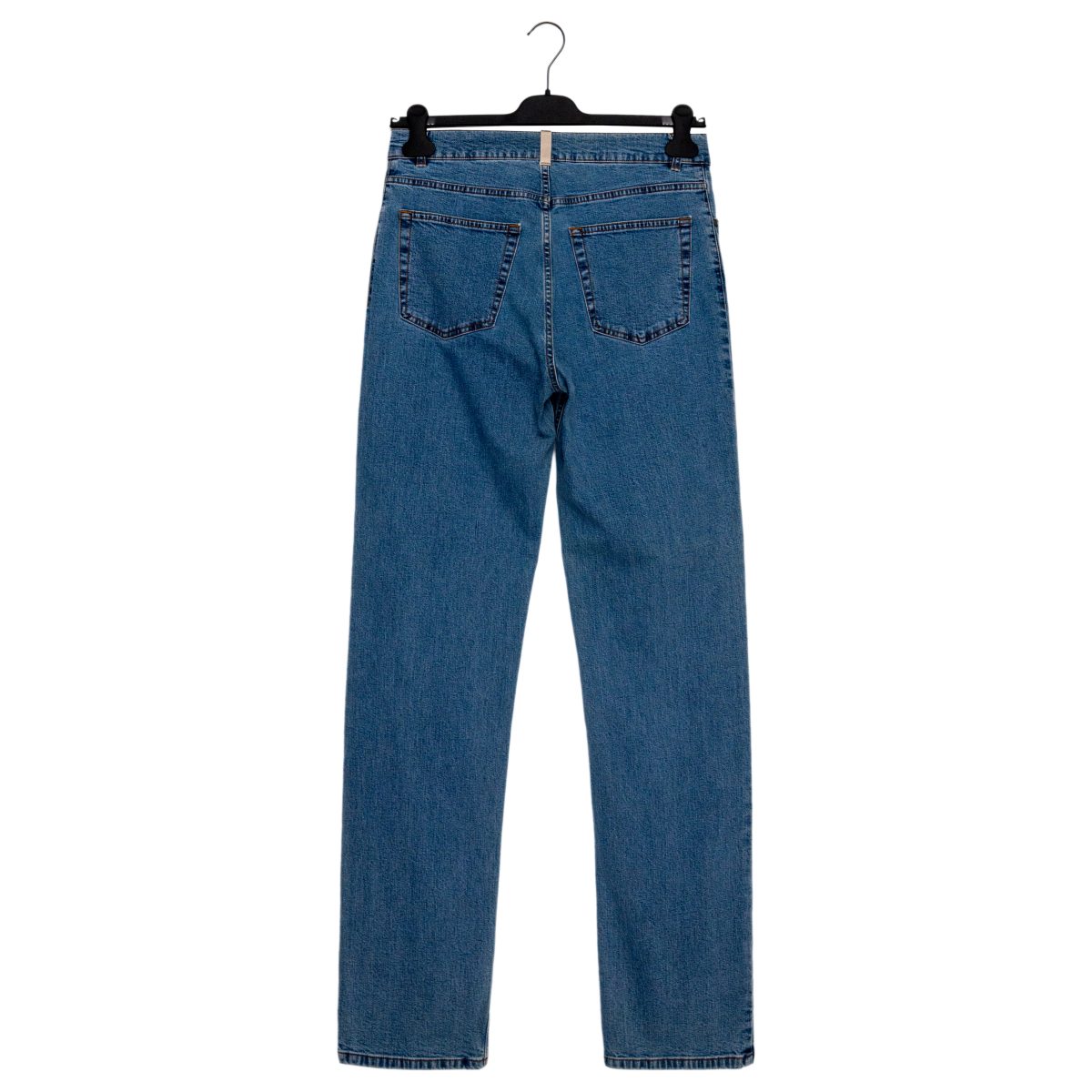 Loro Piana Blue Denim Logo Button Straight Leg Jeans Pants — photo 2