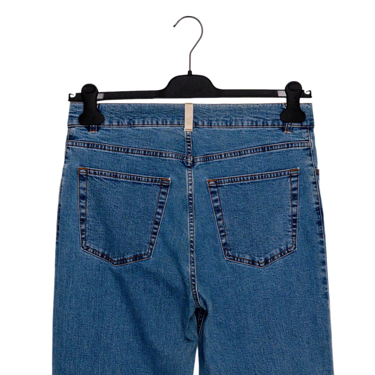 Loro Piana Blue Denim Logo Button Straight Leg Jeans Pants — photo 4