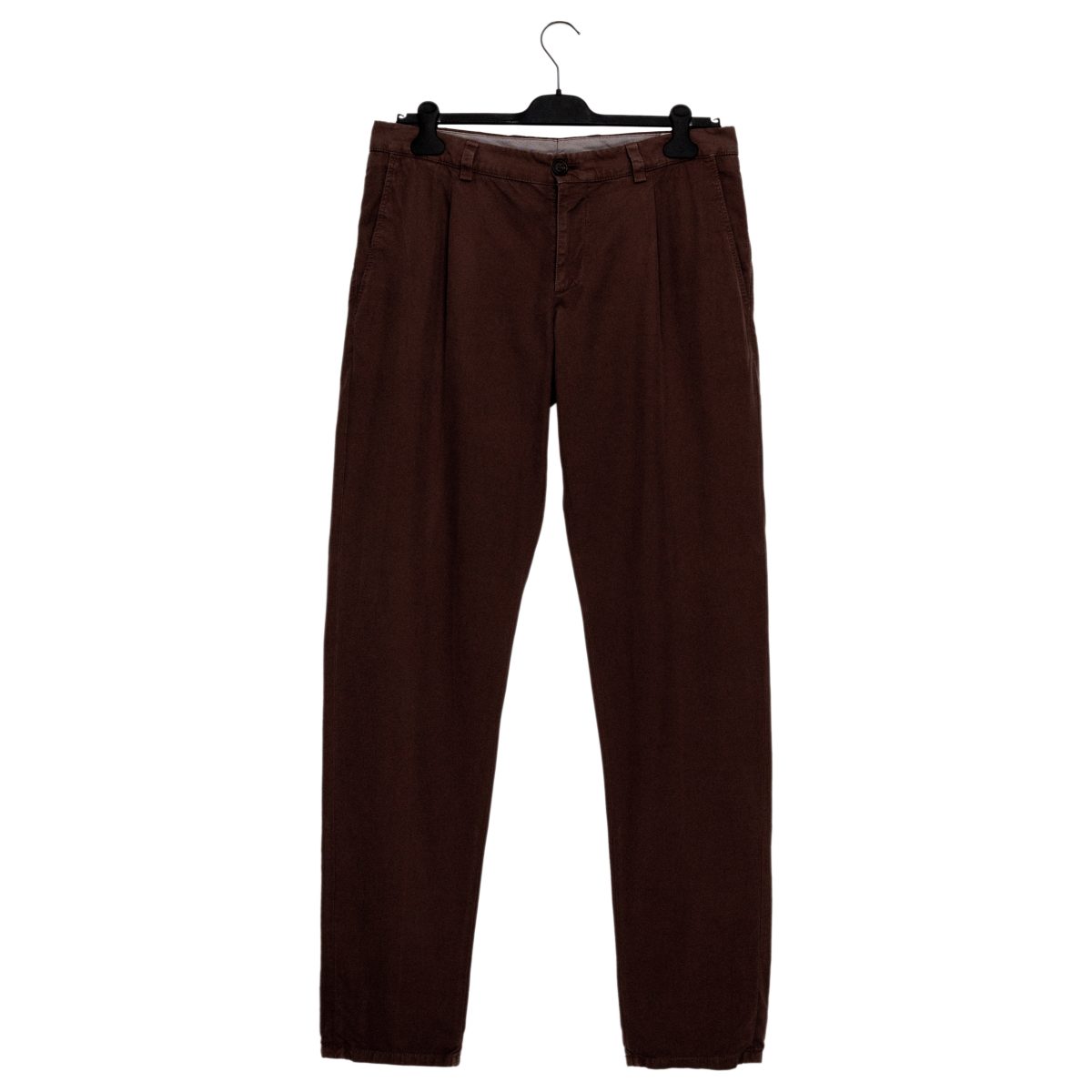 Brunello Cucinelli Brown Cotton Pleated Chino Trouser Pants