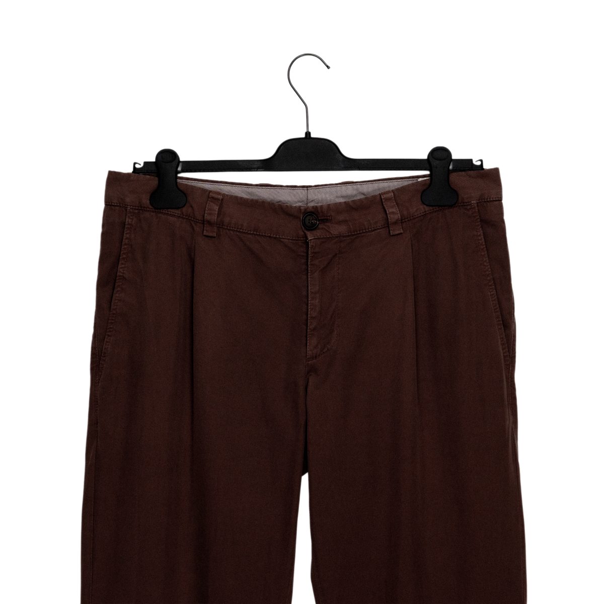 Brunello Cucinelli Brown Cotton Pleated Chino Trouser Pants — photo 3