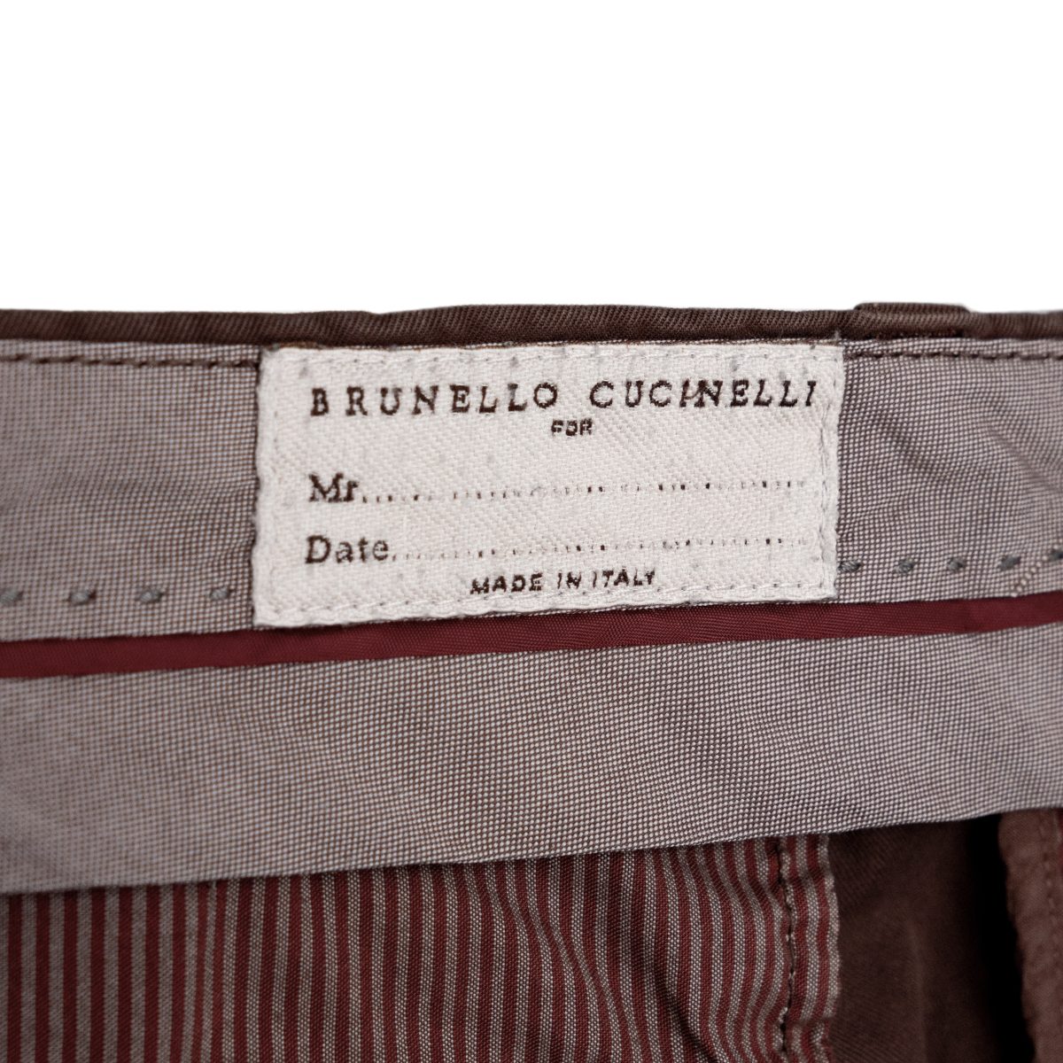 Brunello Cucinelli Brown Cotton Pleated Chino Trouser Pants — photo 7