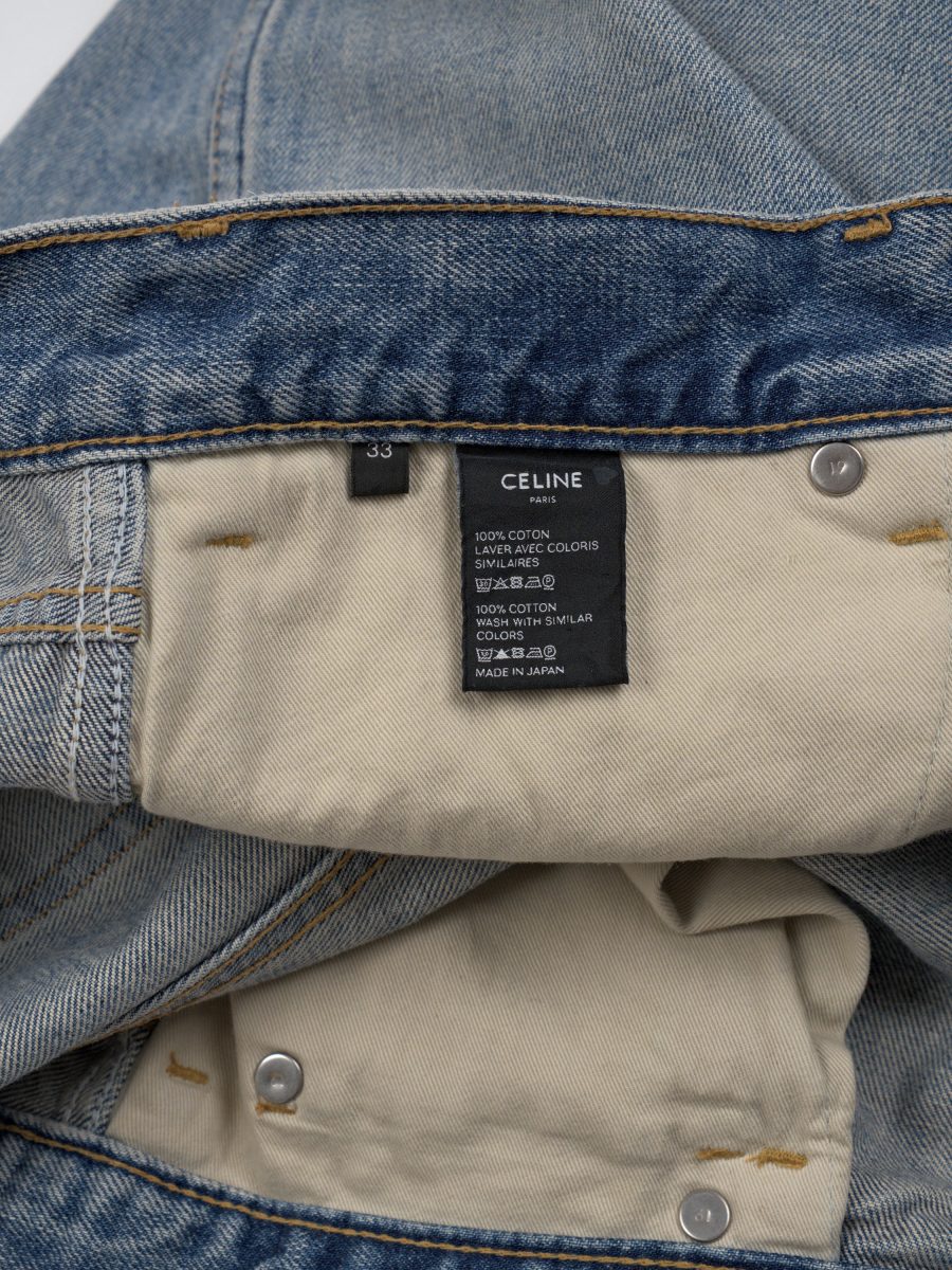 Celine Hedi Slimane Light Wash Raw Denim Mens Jeans Size M — photo 9