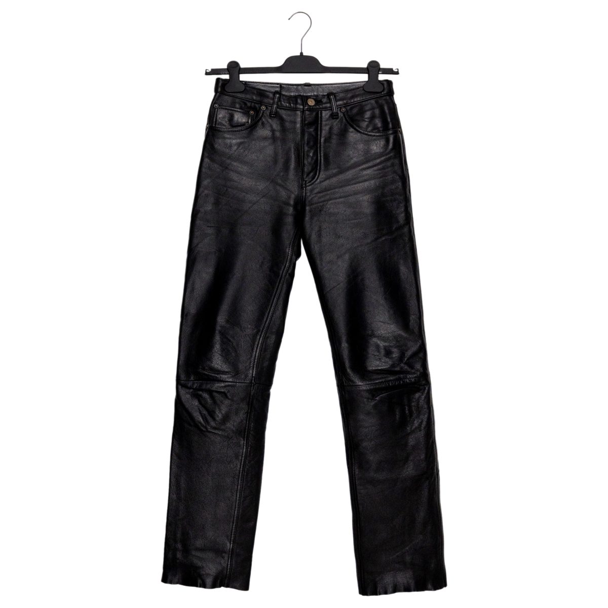 Vintage Levi's 90s Black Leather Button Fly Mens Jeans Pants