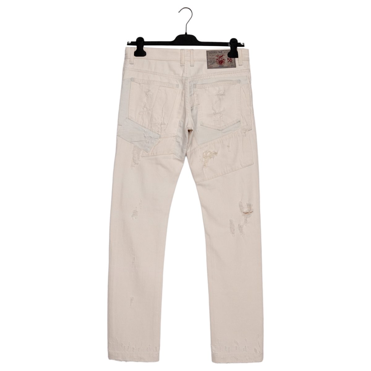 Dolce Gabbana Ecru Patchwork Distressed Denim Mens Jeans — photo 2