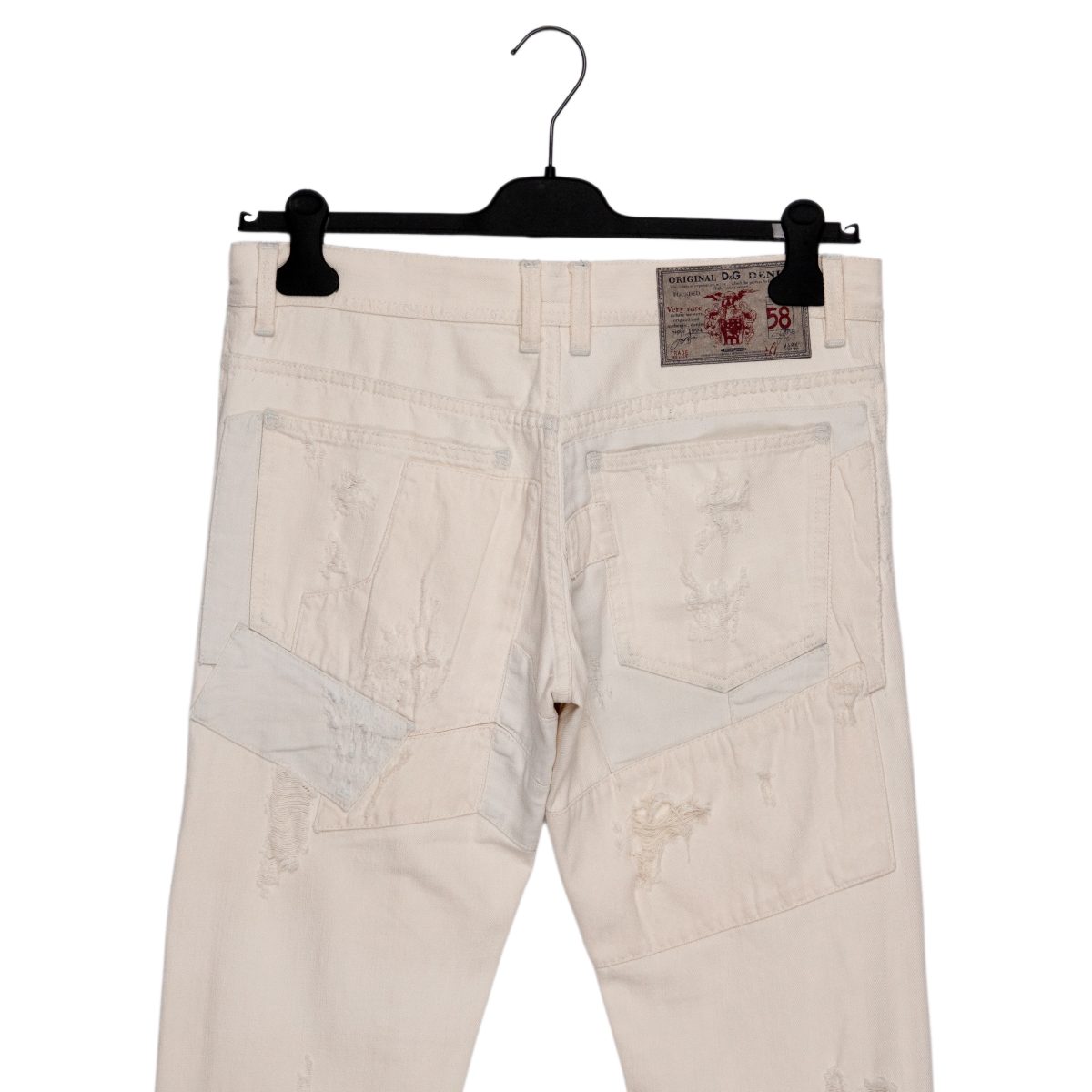 Dolce Gabbana Ecru Patchwork Distressed Denim Mens Jeans — photo 7