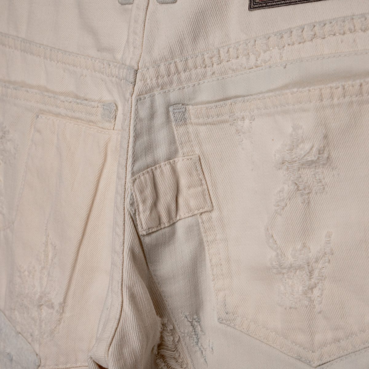 Dolce Gabbana Ecru Patchwork Distressed Denim Mens Jeans — photo 9