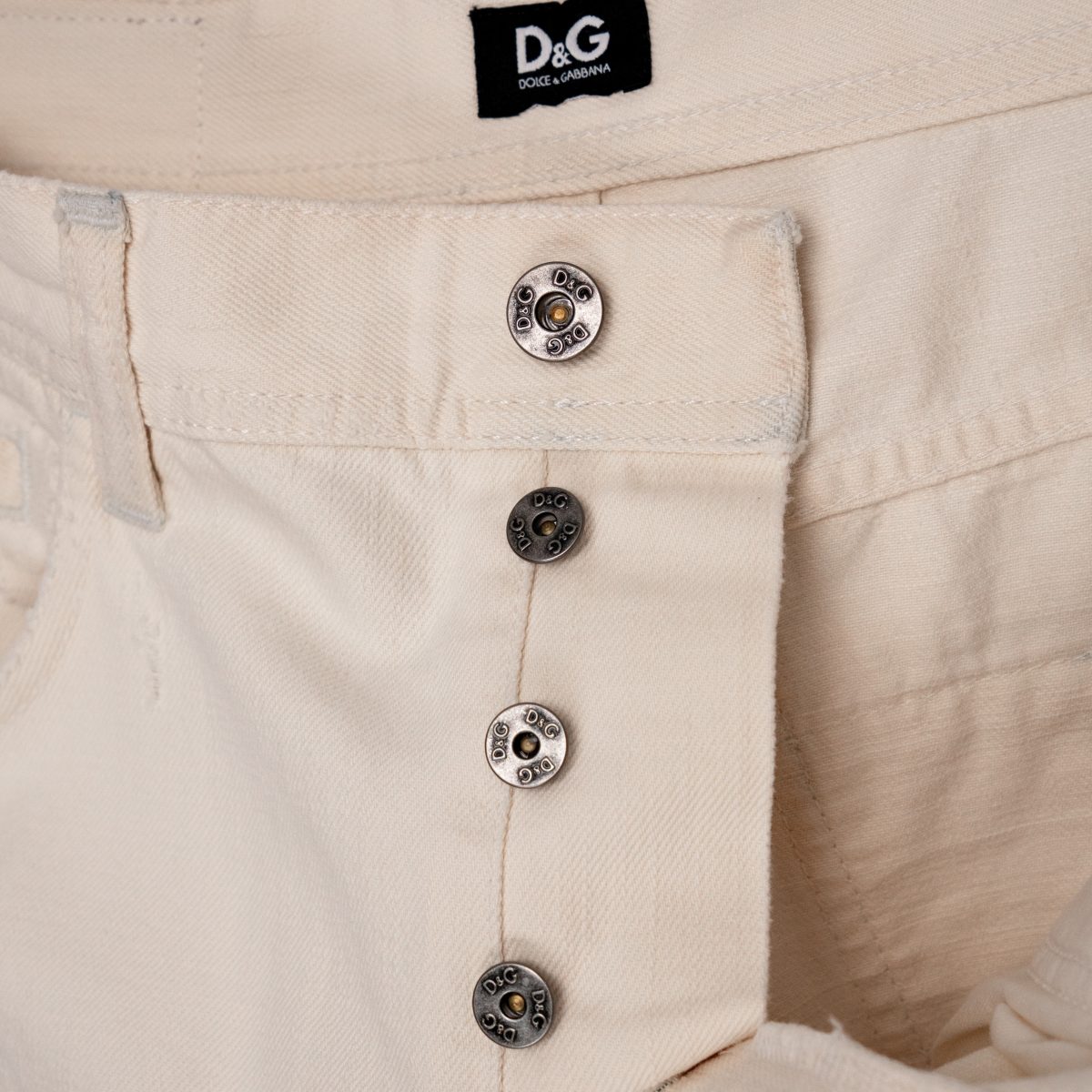 Dolce Gabbana Ecru Patchwork Distressed Denim Mens Jeans — photo 10