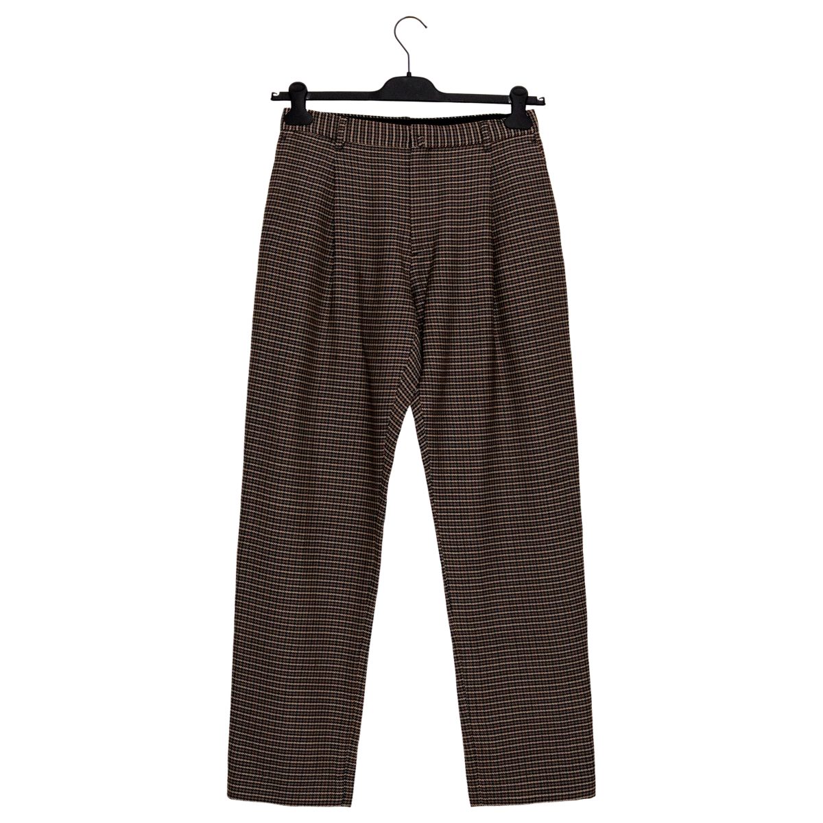 Acne Studios Boston Brown Check Wool Pleated Trouser Pants