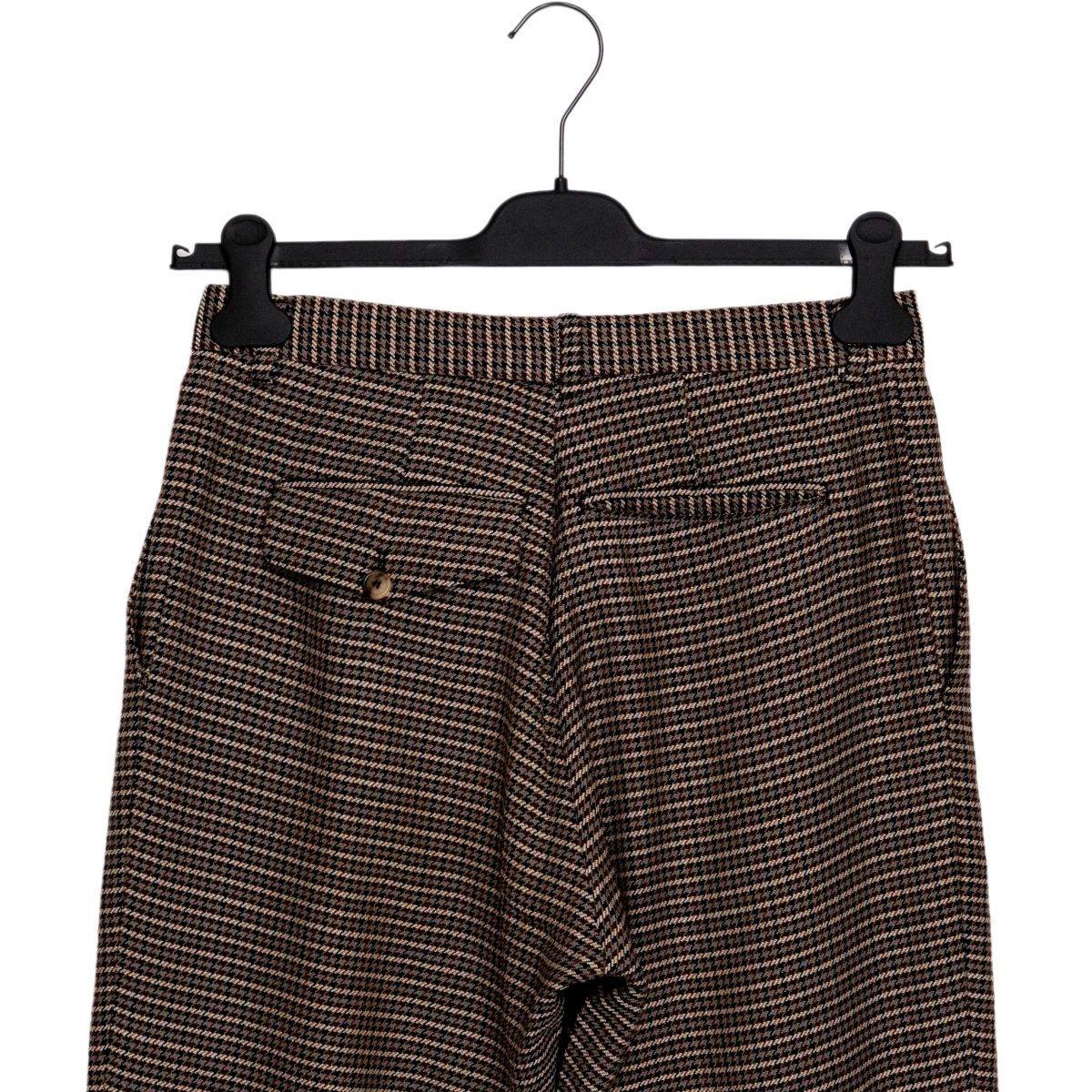 Acne Studios Boston Brown Check Wool Pleated Trouser Pants — photo 4