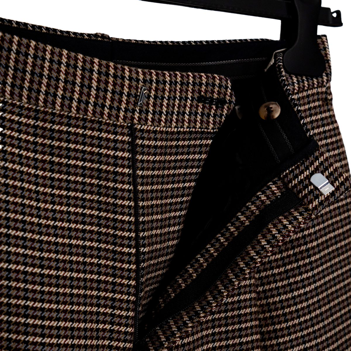 Acne Studios Boston Brown Check Wool Pleated Trouser Pants — photo 6