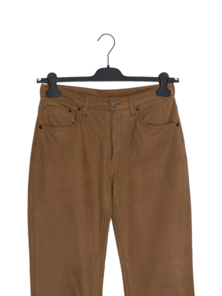 Vintage Levi's Tan Leather Five Pocket Button Fly Mens Pants — photo 2