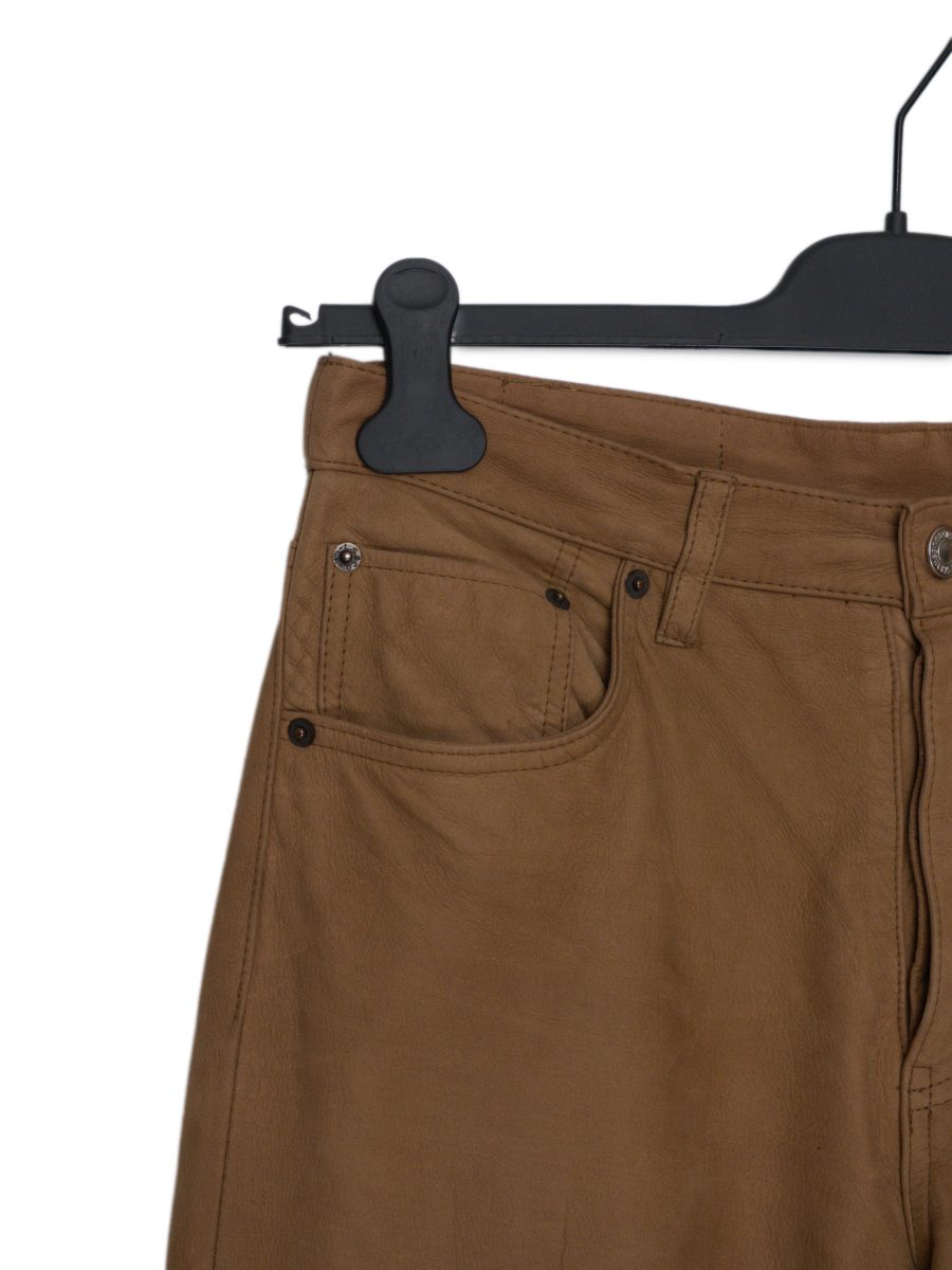 Vintage Levi's Tan Leather Five Pocket Button Fly Mens Pants — photo 3