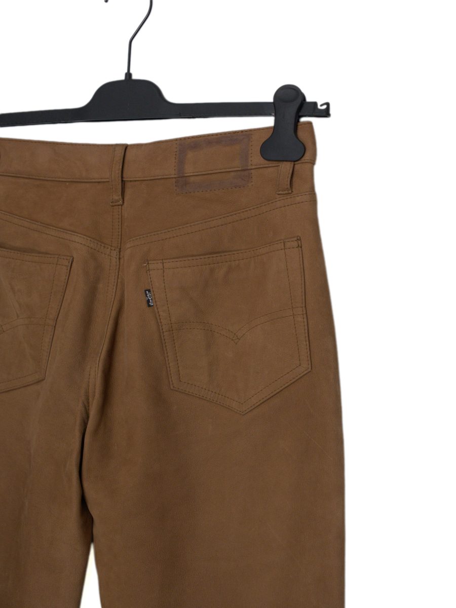 Vintage Levi's Tan Leather Five Pocket Button Fly Mens Pants — photo 4