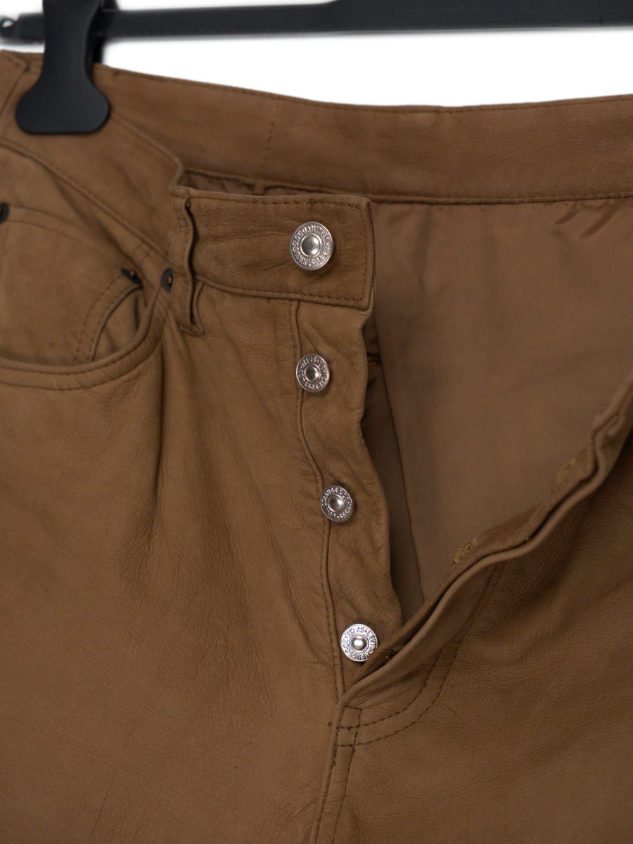 Vintage Levi's Tan Leather Five Pocket Button Fly Mens Pants — photo 6