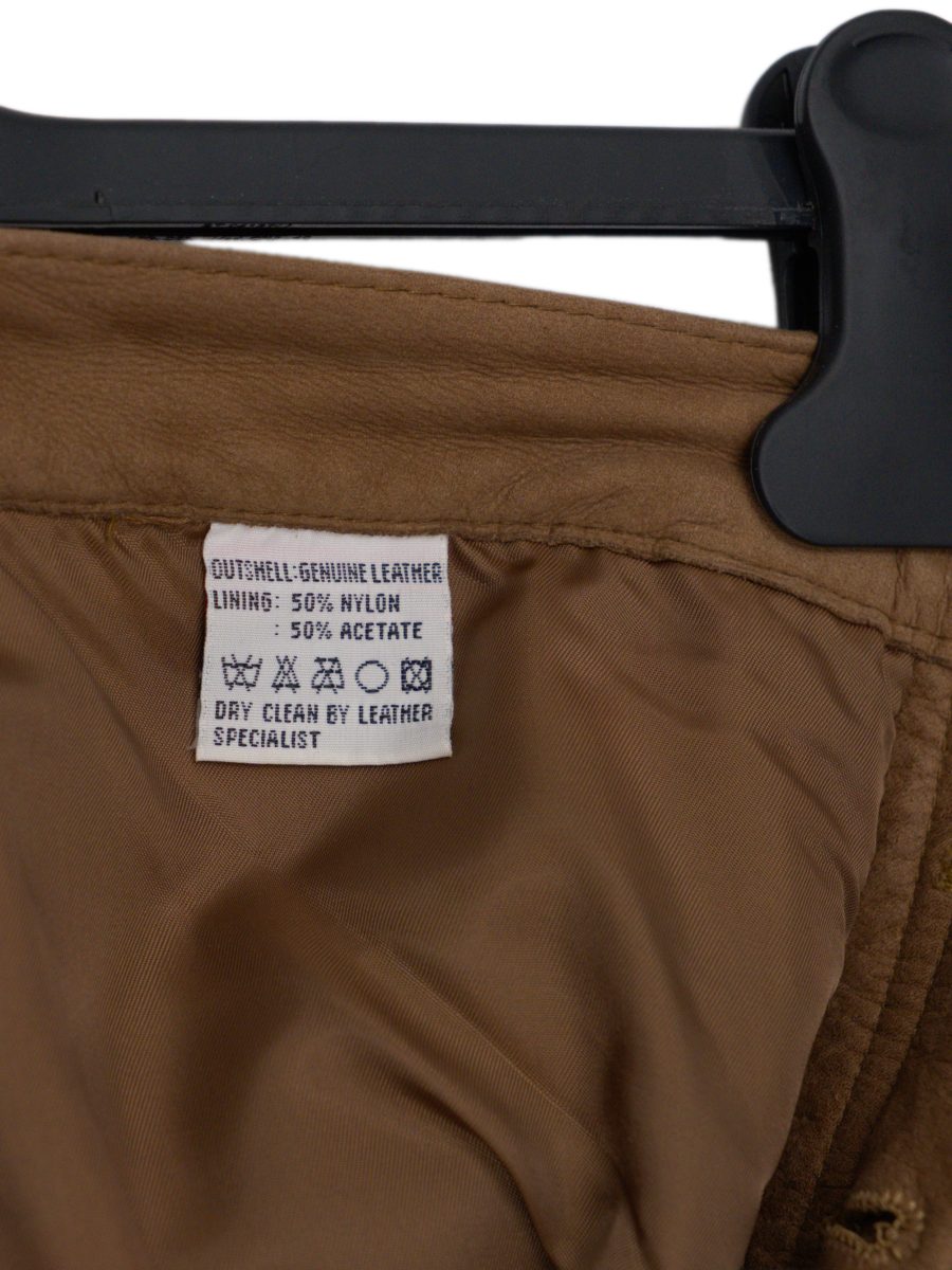 Vintage Levi's Tan Leather Five Pocket Button Fly Mens Pants — photo 7