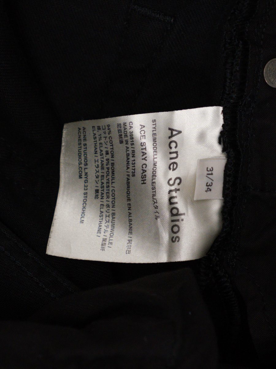Acne Studios Ace Black Stretch Denim Skinny Mens Jeans Pants — photo 5