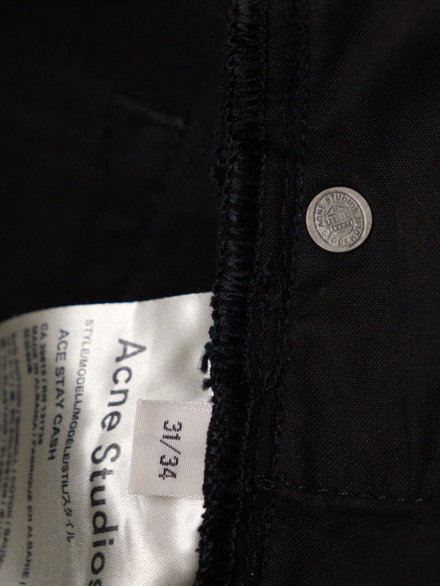 Acne Studios Ace Black Stretch Denim Skinny Mens Jeans Pants — photo 6