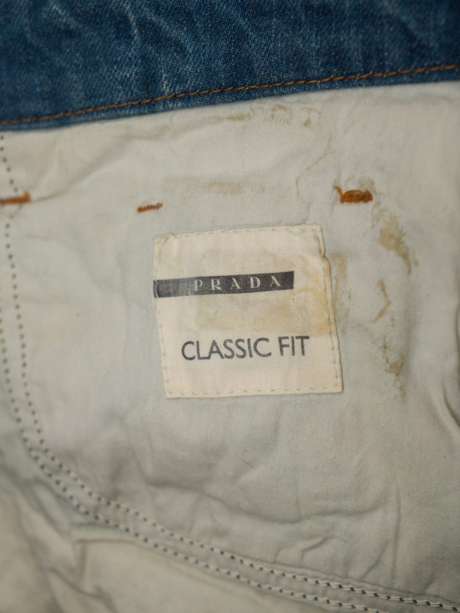 Vintage Prada Classic Fit Blue Denim Contrast Trim Jeans — photo 7