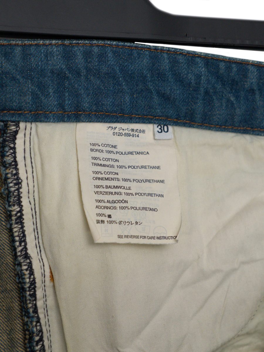 Vintage Prada Classic Fit Blue Denim Contrast Trim Jeans — photo 8