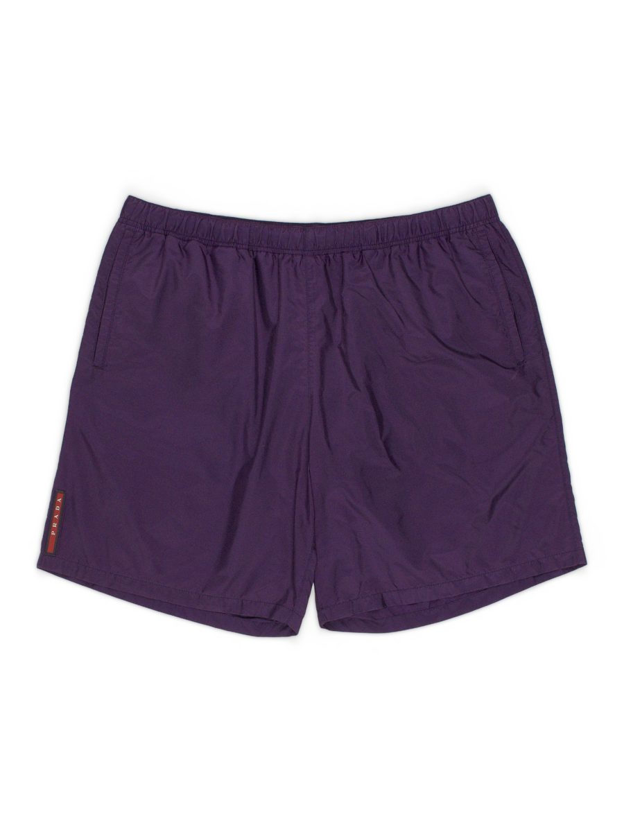 Prada Linea Rossa Purple Nylon Swim Shorts Trunks Size L