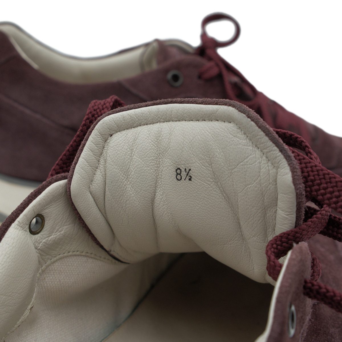 Santoni Mens Burgundy Suede Logo Retro Runner Sneaker Shoes — photo 9