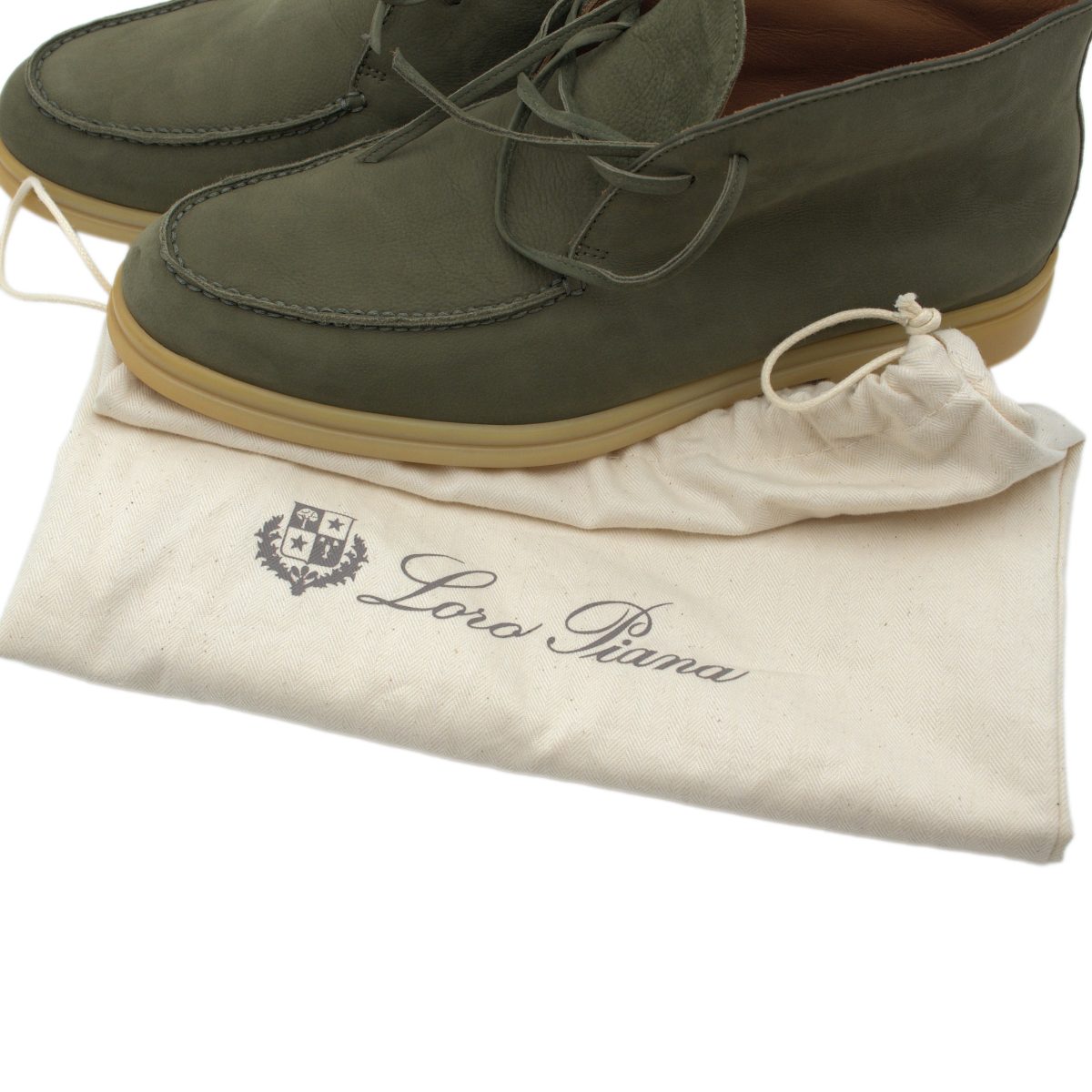 Loro Piana Walk and Walk Nubuck Olive Khaki Chukka Boots — photo 10